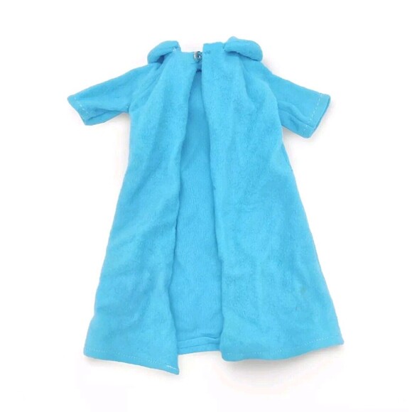 Vintage 1960s? Barbie Mod? Clone? Blue Long Robe Housecoat Jacket Silver Snaps - Picture 8 of 10